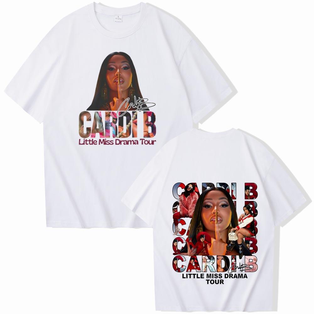 Cardi Bs Missy Drama Tour Concert Wear Printed Tshirts Unisexs and Womens Styles Casual Comfortable Tops Streetwear