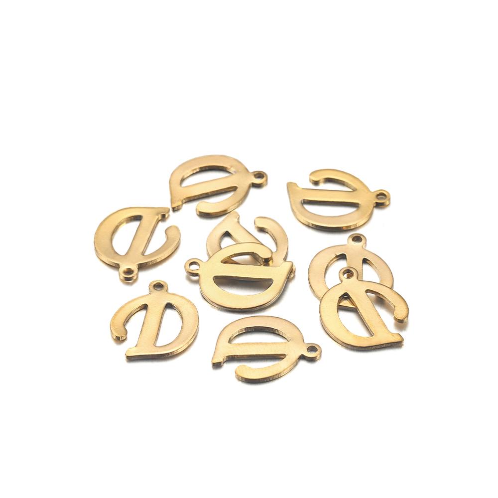 30Pcs Gold Color Stainless steel English Alphabet Letters Charms Pendants A-Z DIY Craft Bracelet Jewelry Making Accessories