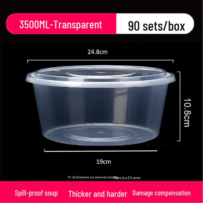 ZLIII Round Transparent Disposable Food Container with Lid