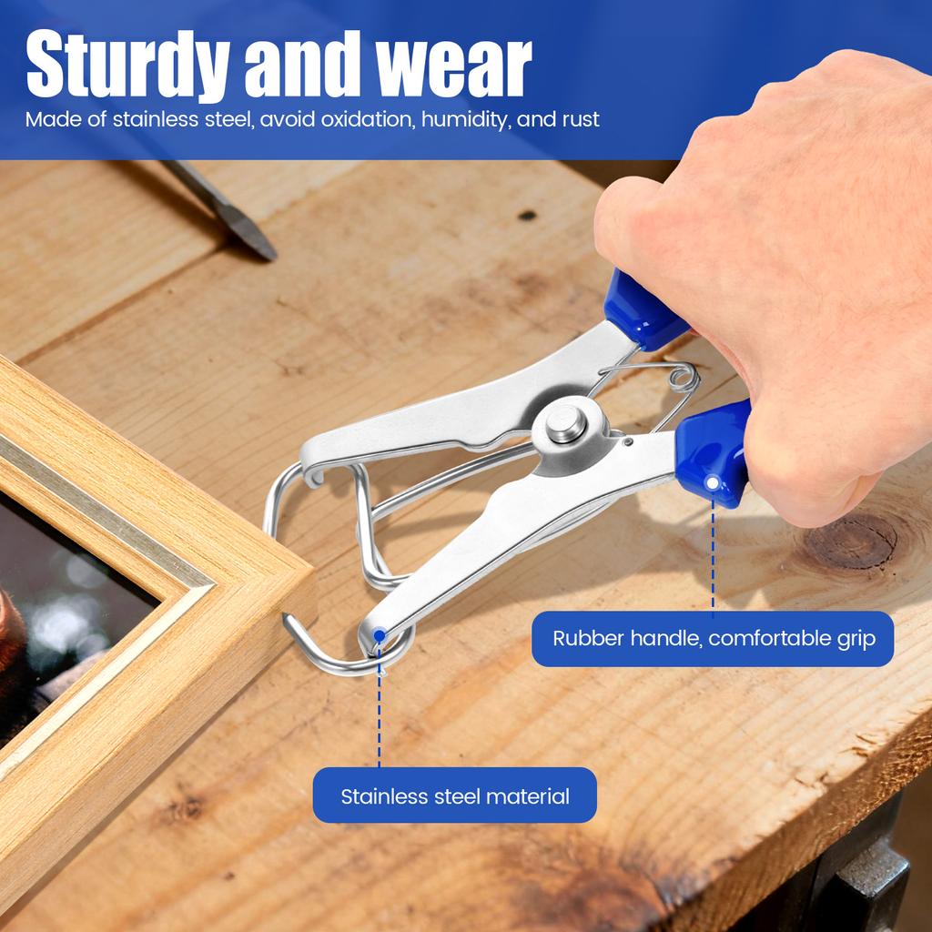 Miter Spring Clamps and Pliers Kit Woodworking Spring Clamp with Storage Ring for Picture Frames Molding,Wood Trim,Moldings
