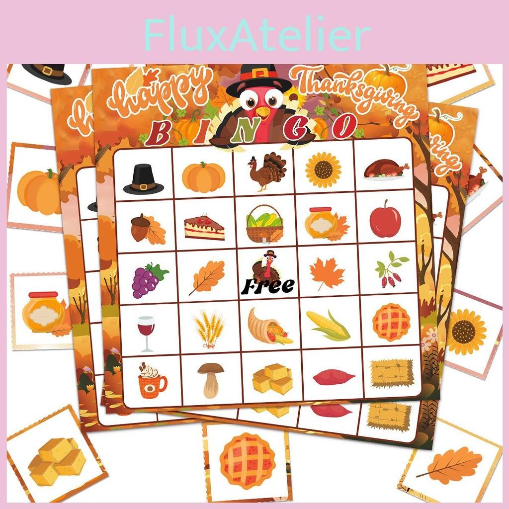 Party Themed Thanksgiving Fun Bingo Game Set With Paper Cards And Sheets Call