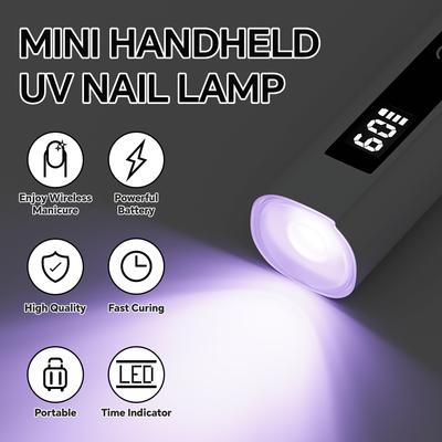 Mini Handheld UV Light for Gel Nails with Adjustable Stand, Timers & Display,Portable Rechargeable Nail Lamps for Fast Extension