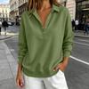 Women's Casual V Neck Pullover Sweatshirt Long Sleeve Button Front Top Relaxed Fit Lightweight Fabric Suitable for Everyday Wear