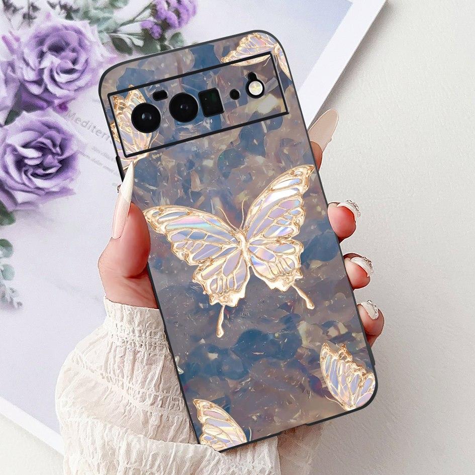 

For Google Pixel 6 Pro Case G8VOU GF5KQ Cover Fashion Butterfly Bow Soft Black Silicone Cases For Google Pixel 6 6A Pixel6 Funda Google Pixel 6