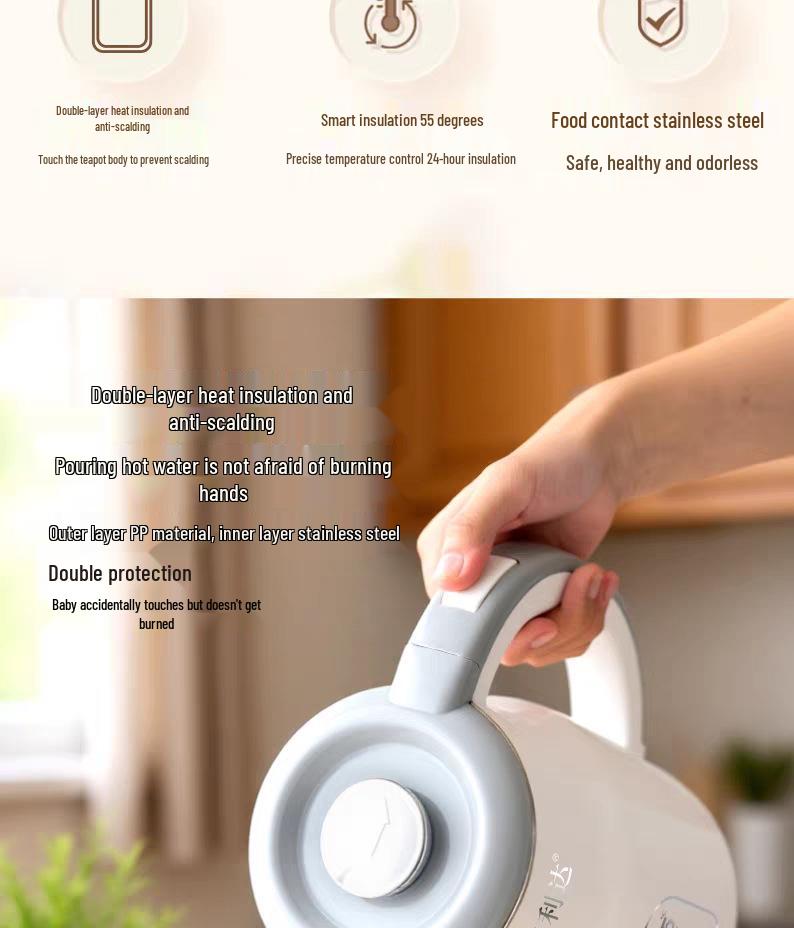 Wanlida 316 Edelstahl Isolierte Elektrische Wasserkocher für den Heim- und Hotelgebrauch