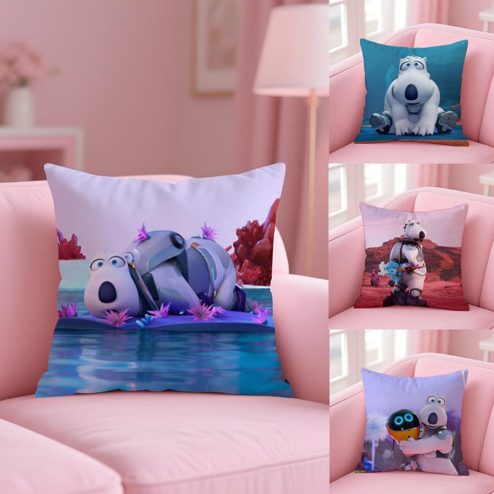 Cute B-Backkom Cushion Cover Soft Short Plush Double-Sided Printing Home Decor Machine Washable Pillow Case Gift