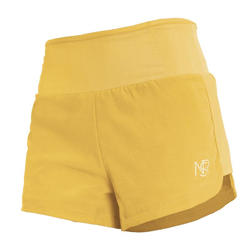 Women's Quick-Dry High-Waist Shorts with Zipper Pocket & Anti-Exposure Lining for Running & Fitness