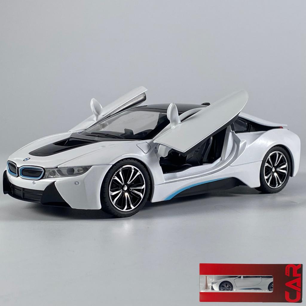 1:22 BMW I8 Super Hybrid Coupe Alloy Sports Car Model Diecasts Metal Classic Car Model High Simulation Sound And Light Childrens