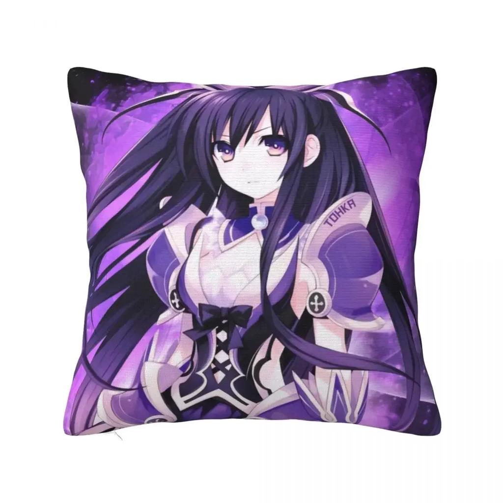 Cute Tohka Yatogami Yoshino Tokisaki Kurumi Square Pillow Case Date A Live Anime Cushion Covers Pillowcase for Home 18"x18"