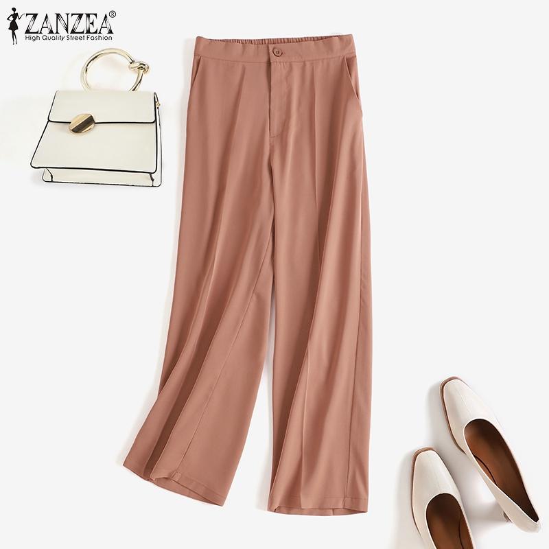 

ZANZEA Лето Повседневный Ealstic Талия Свободные укороченные брюки