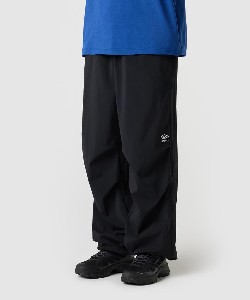 UMBRO Parachute Pintuck 2-Way Wide Pants Black Ur223Cpt51 (A Type)