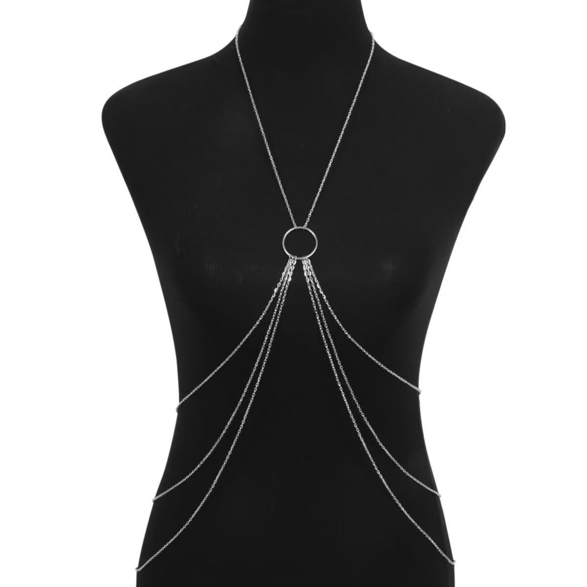 

Body chain accessories, European and American sexy fashionable simplicity, multi-layer chain, nightclub beach full body chest chain