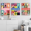 solid Wood Frame 90s 80s 50s Posters Modern Pop Culture Prints Abstract Minimalist Canvas Painting Dance Cartoon Wall Art Pictures For Home Decor