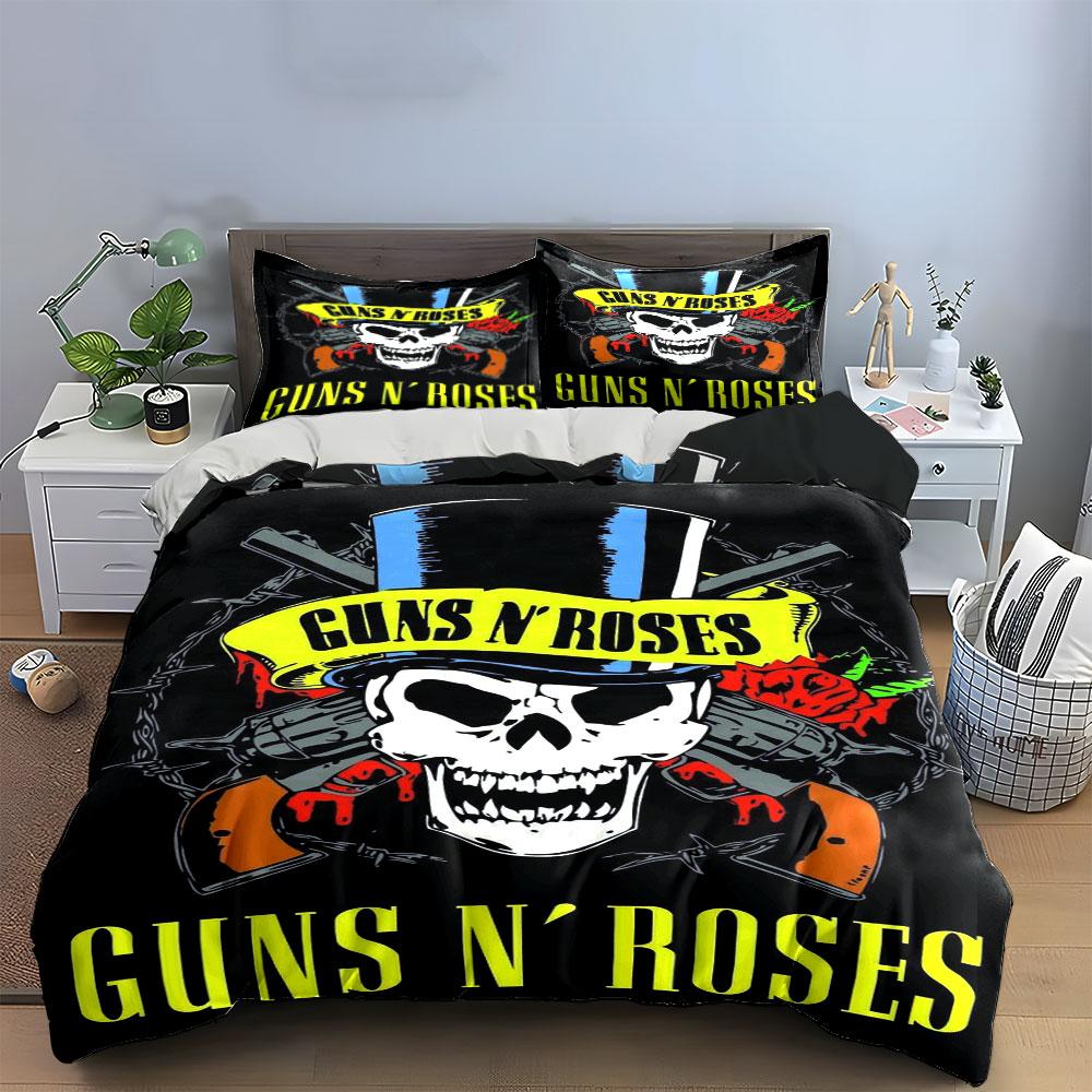 Skull, roses, guns pattern. Bedding sets Duvet cover sets Duvet covers Pillowcases(1 * Duvet Cover 2 * Pillowcases without duvet insert)