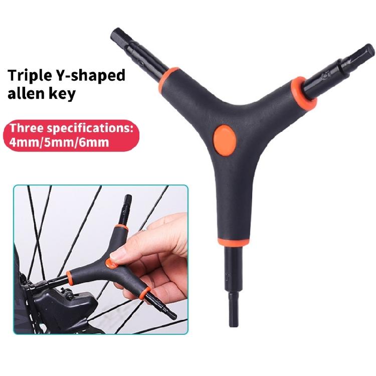 Wear Resistant Inner Hexagonal Spanner 3 Way Bike Hexagonal Service Repair Tool Y Type Wrench Bicycles Maintance Tool