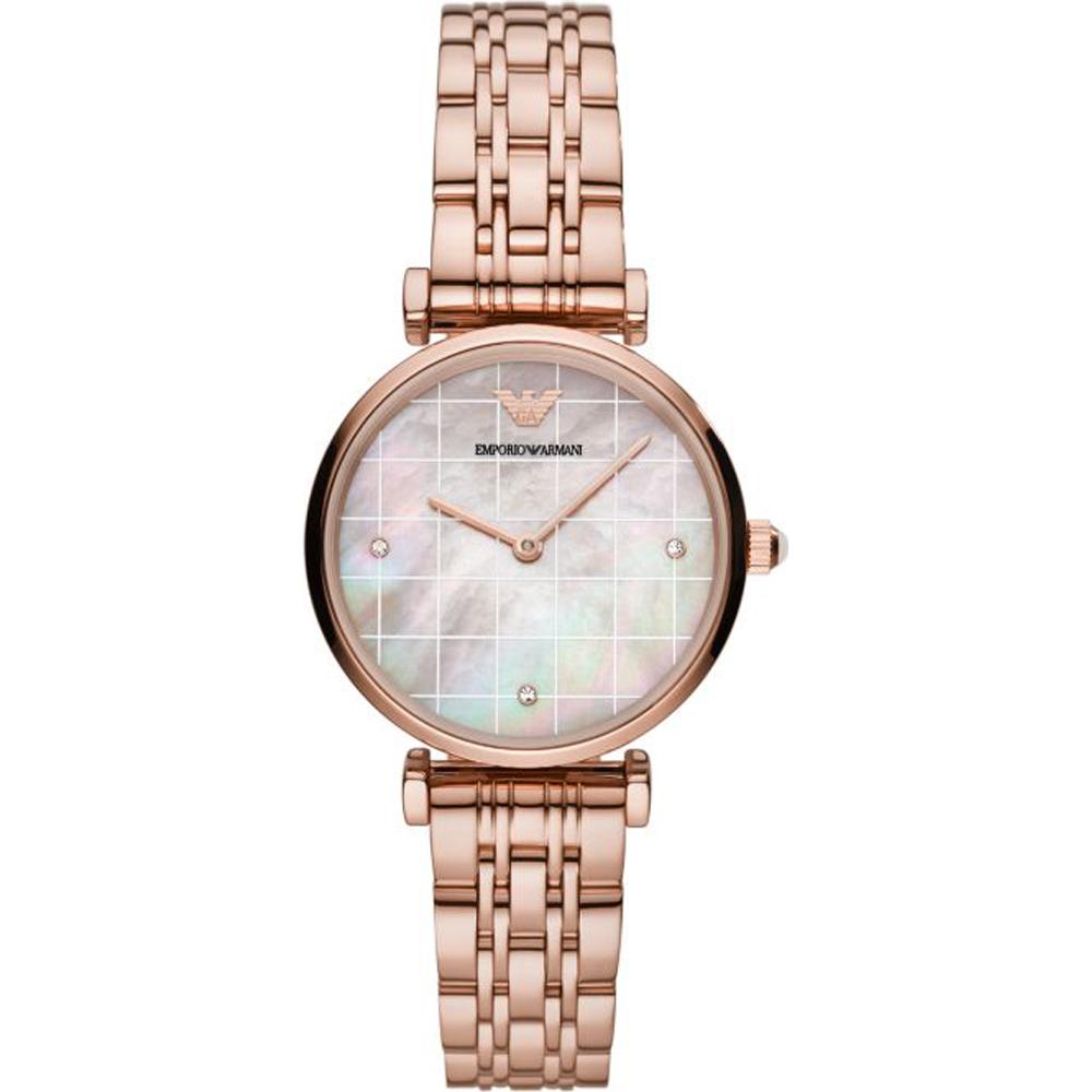 

Emporio Armani Gianni T-Bar Mother of pearl Rose Gold Metal Women s Quartz AR11385 мать жемчужного