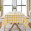 Yellow White Checkered Rectangle Tablecloth Party Decor Reusable Farmhouse Kitchen Dining Tablecloth Picnic Camping Decorations