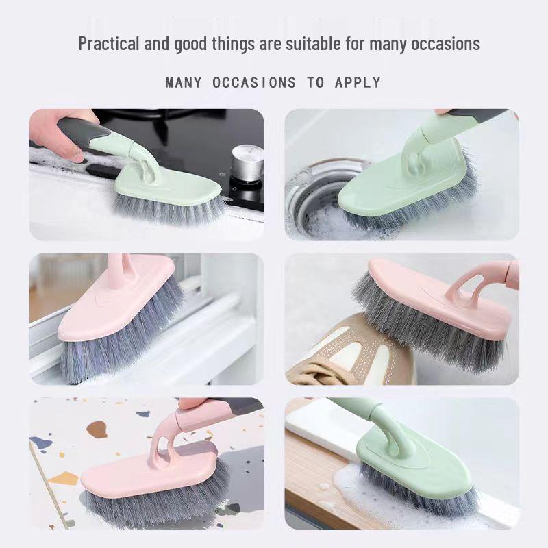 Long Handle V-Shaped Crevice Brush for Bathroom Tile with Hard Bristles