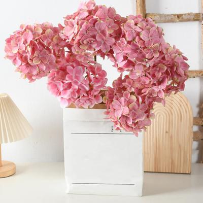 Artificial Faux Silk Hydrangea Flower Real Touch Fake Hydrangeas Flower with Long Stem for Vase Wedding Party Centerpiece Farmhouse Fall Indoor Home