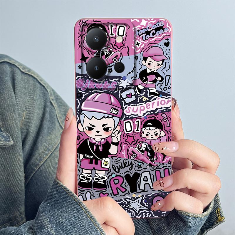 For Vivo Y36 4G Russia Phone Case Cute Astronaut Back Cover Vivo Y 36 Funda Soft Liquid Silicone Camera Protection Bumper Coque