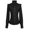 Camicia Gotica Vittoriana da Donna in Tessuto di Lino con Design Arricciato per Cosplay e Spettacoli Teatrali