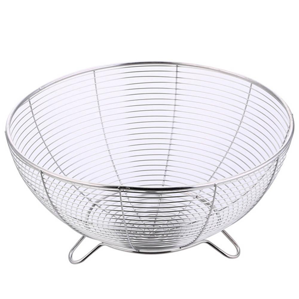 Easy Clean Stainless Steel Fruit Basket Round Drainable Vegetable Basket Household Tripod Colander Food Storage