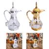 Arabische Kaffeekanne Heiß Kaltwasserflasche Glas Kaffeekessel Zuhause Arabische Teekanne für Camping Reise Küche Festival Eid Mubarak
