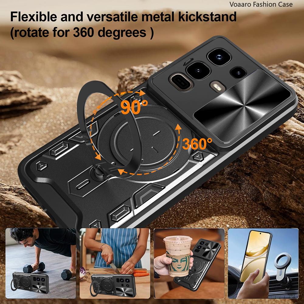 Husă Slide Lens Armor pentru Infinix Note 50X 5G Husă pentru Infinix Note 50 Pro 4G Plus 5G Husă Suport Inel Magnetic