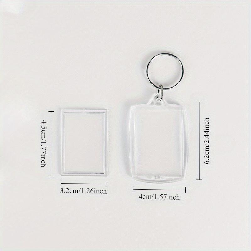 20 szt. Przezroczysty Dwustronny Pusty Brelok na Zdjęcie Akrylowa Ramka na Zdjęcie Breloczki Personalizowany Uchwyt na Brelok ze Zdjęciem z Kółkiem Dzielonym do Wkładki 4,5 X 3,2 cm