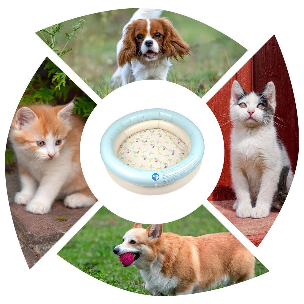 Foldable Dog Pool Pvc Dog Swimming Pool Pet Bath Tub Summer Cooling Pool Play Water Bath Tub Pet Cleaning Basin Pet Bathing Tub