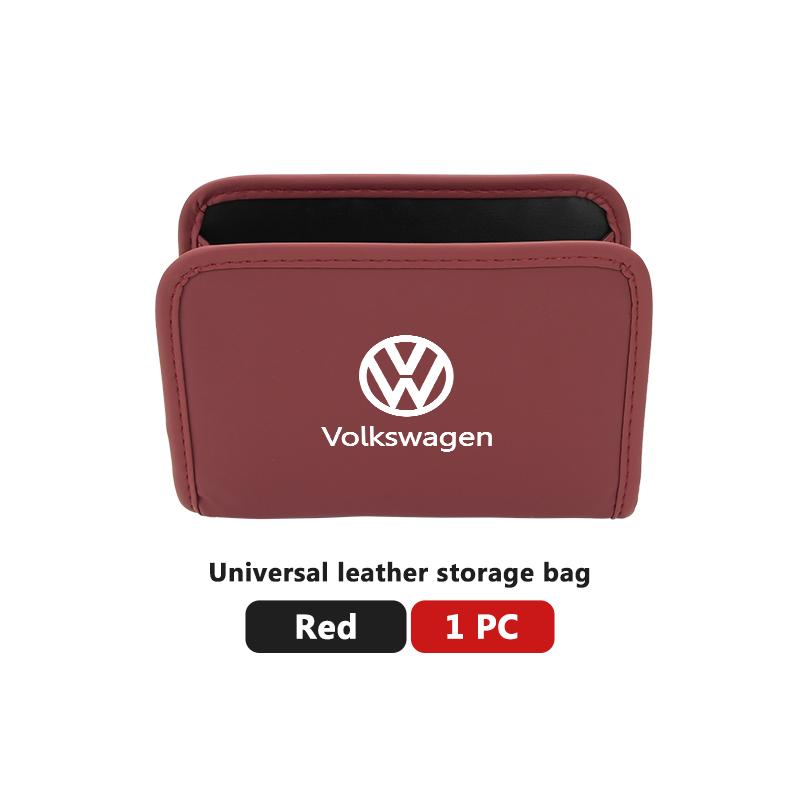 Valve Stems Caps Car Leather Bag Portable Auto Storage Organizer Trash Bin For Volkswagen VW Golf 4 5 6 7 Polo Jetta Sagitar Mag zd5