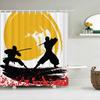 Waterproof Polyester Fabric Shower Curtain Japanese-style Waves Samurai Landscape 3d Printing Bathroom Decor Shower Curtains