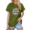 Damenmode Rundhals Kurzarm T-Shirt Muttertag Bedruckt Lässiges Oberteil
