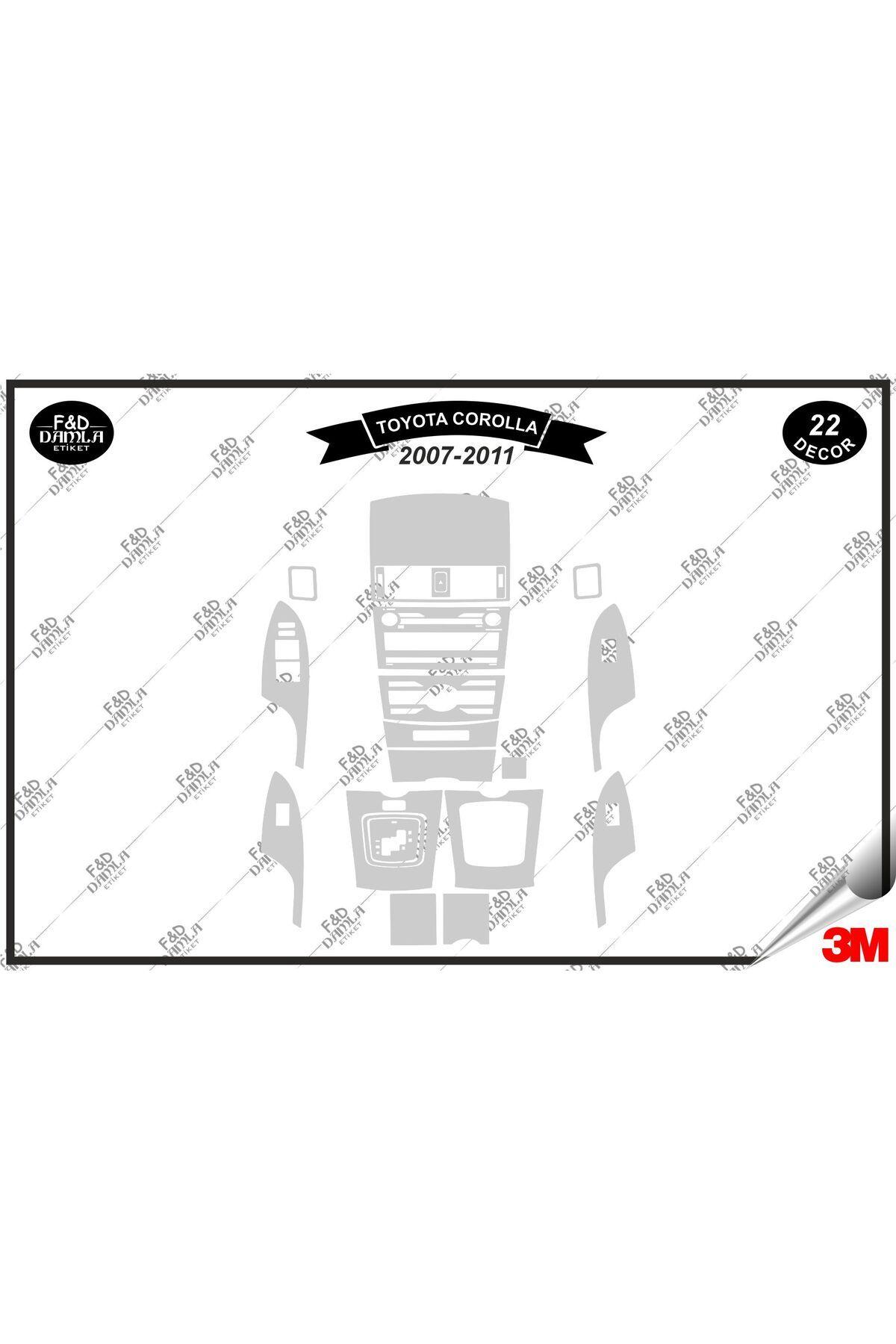 

Toyota Corolla 2007-2011 Torpido Konsol Trim Göğüs Maun Kaplama Set 22 Parça Gümüş