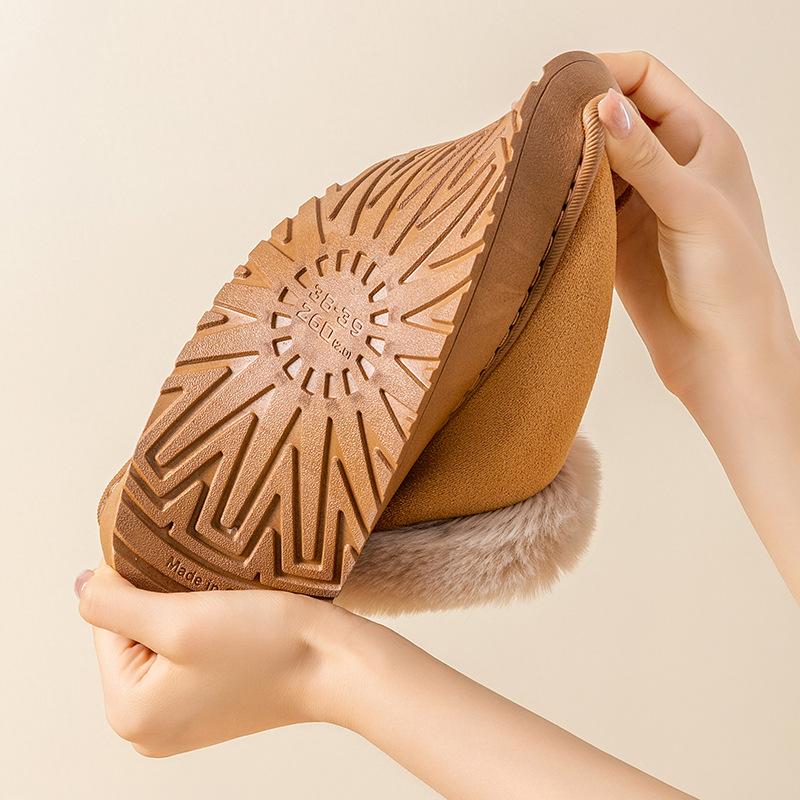 Bag Heel Plush Cotton Shoes Winter Help Plush Thickened Indoor Home Thermal Cotton Slippers