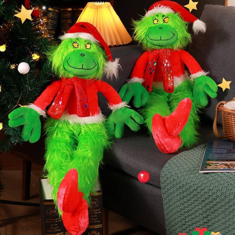 Adorable Plush Toy 80cm Soft Green Monster Doll Perfect Holiday Decoration