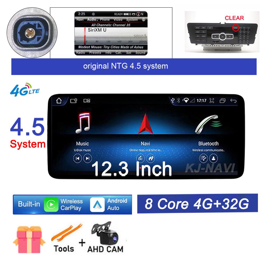 New 12.3" Android 14 For Mercedes Benz A Class W176 X117 X156 W463 2015-2018 Car Radio Stereo GPS Navigation Video 4G Lte