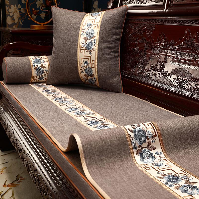 

Chinese Wedding Mahogany Sofa Seat Cushion Cover Cloth Red Wedding Cover Towel Solid Wood Arhat Bed Sofa Cushion Cover 90*140cm