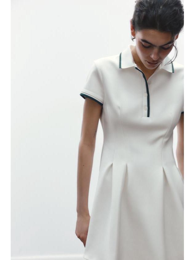 Evropský a americký styl dámské žebrované šaty s širokým lemem - Kolekce jaro a podzim 2025