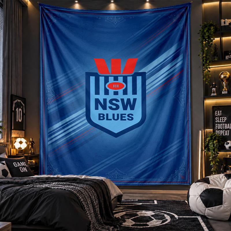 Wall Hanging Tapestry NSW Blues Print Cloth for Living Room Bedroom Home Decor