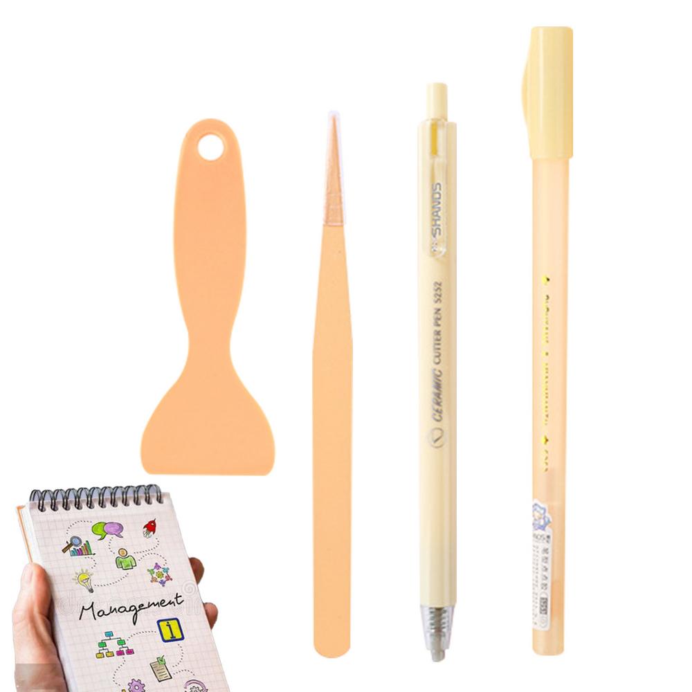 

Scrapbooking Tools Kit 4-Piece Hand Tool Glue Pen Kit Strong Adhesive Handbook Tool Set For Collage Paper Art Card Making And оранжевый