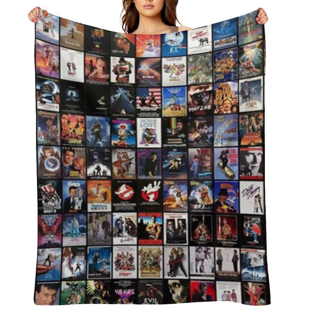 80's movies collage Throw Blanket Camping Luxury Thicken Beach Loose Blankets