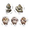 HIGHAWK Owl Figurine, Animal Mascot, Cute Mini Entrance Ornament, Resin Decor, Set of 2, Small Owls
