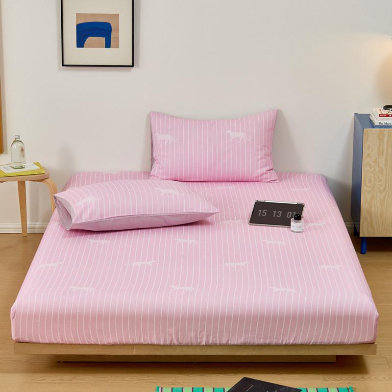 100% Cotton Bedsheet Skin-friendly Fitted Sheet Simple Style Bed Cover Elastic Bed Linen drap de lit (Pillowcase Need Order)