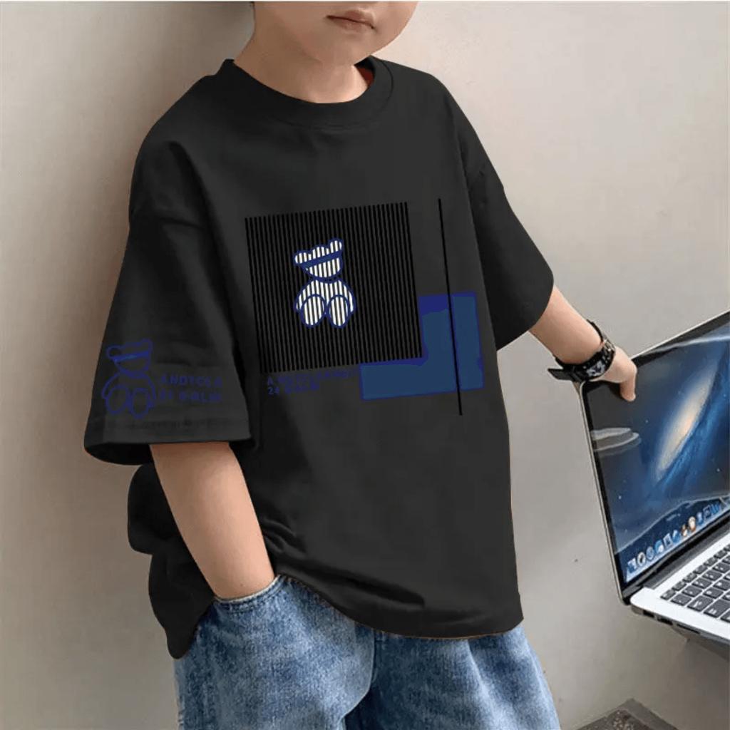 Boys Cotton Short-sleeved T-shirt Fashion Children's Versatile Summer Half-sleeved Loose Trend