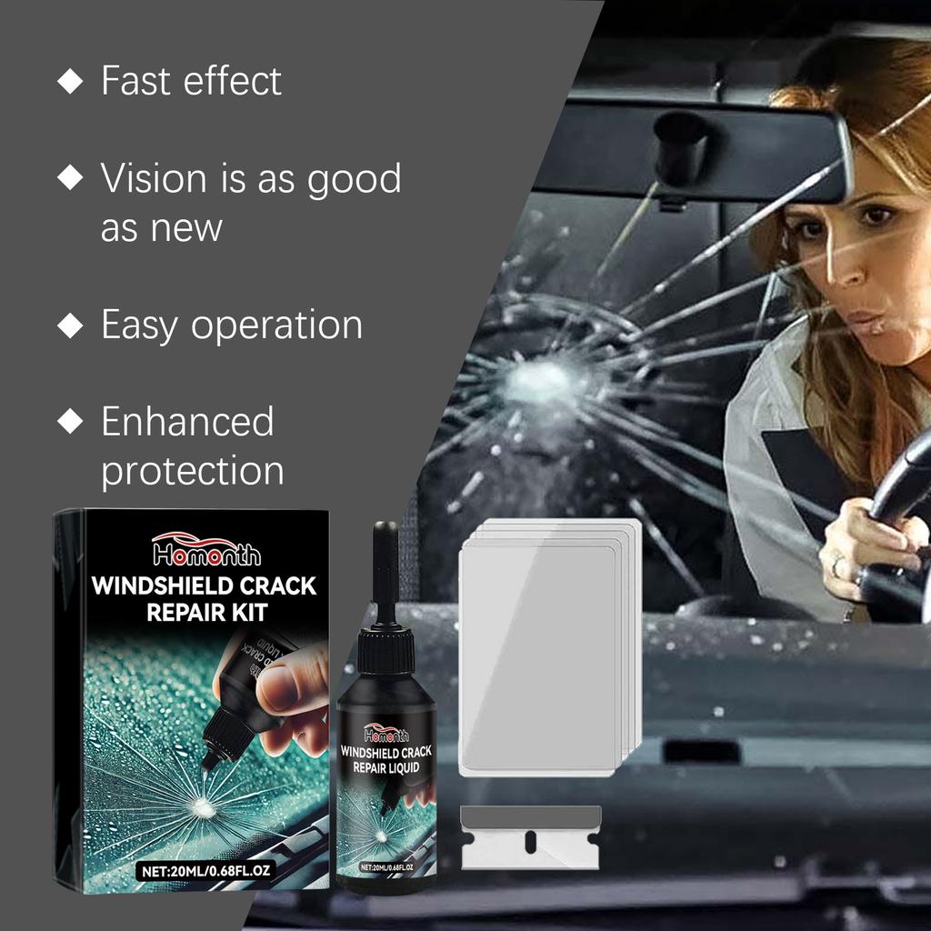 HOMONTH Car Windshield Windscreen Glass Repair Resin Kit Auto Vehicle Casement Fix Tool Car Windshield Cracked Repair Glue