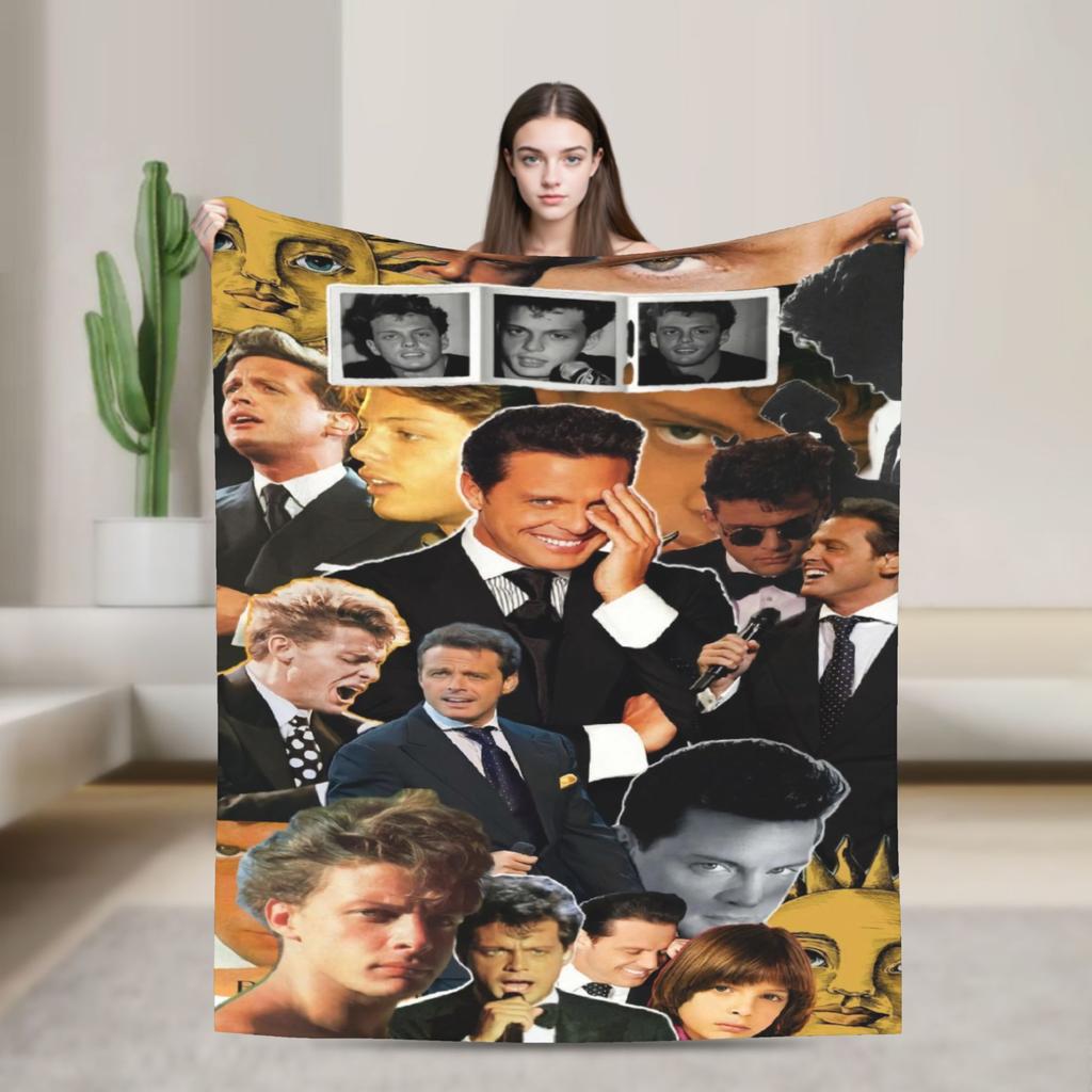 L-Luis Miguel Mexican Singer Print Blanket Quality Warm Soft Throw Blanket Winter Travel Couch Chair Novelty Bedspread