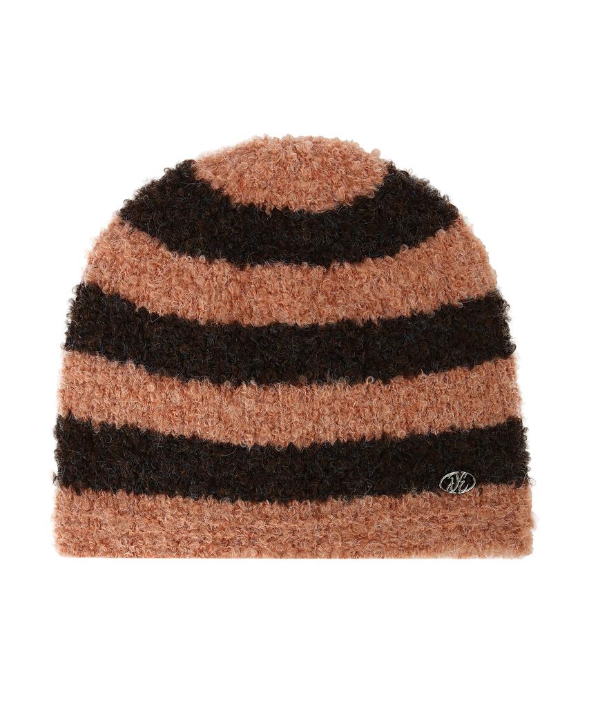 DELICCENT Striped Boucle Beanie [2 Colors]
