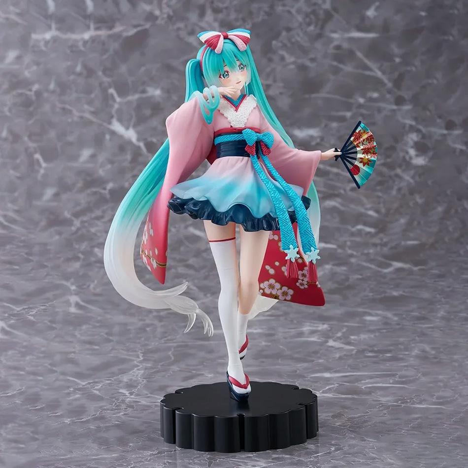 21cm Hatsune Miku Anime Figure Toys Neo Tokyo Series Kimono MIKU Kawaii Cartoon PVC Action Figurine Model Dolls Birthdays Gifts