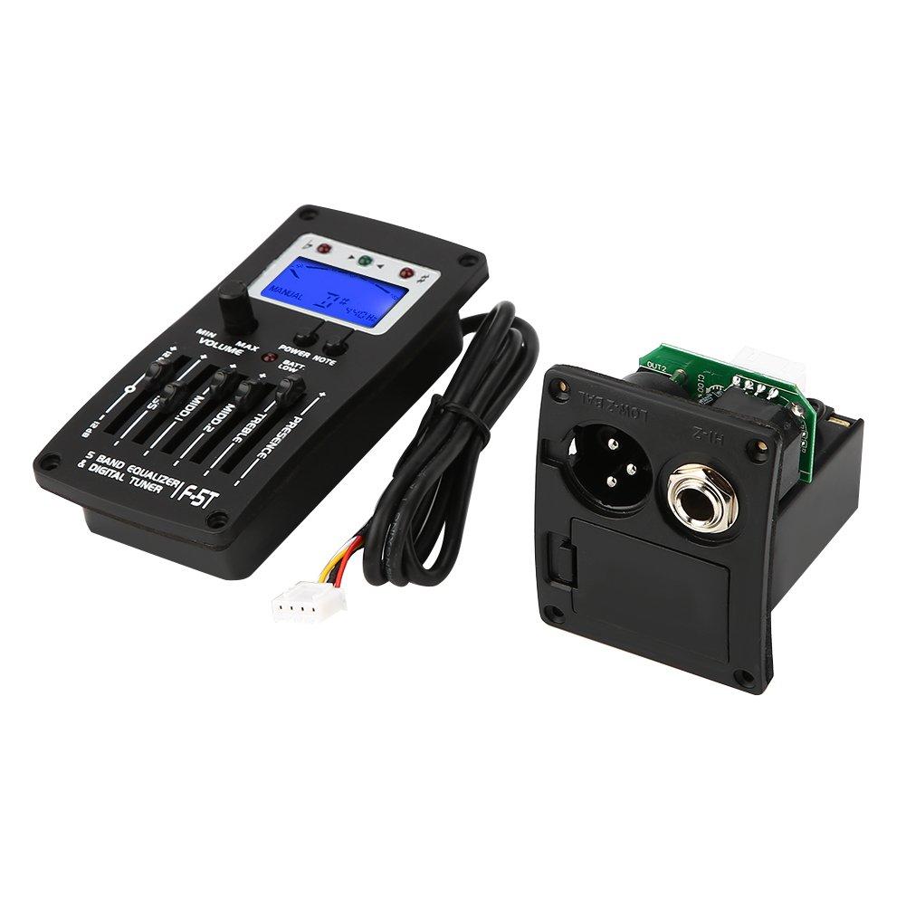 Digital Guitar Equalizer Tuner with LCD Acoustic Guitar Musical Instrument Accessory for Live and Home Studios 5-Band Screen, High-Precision Pickup,